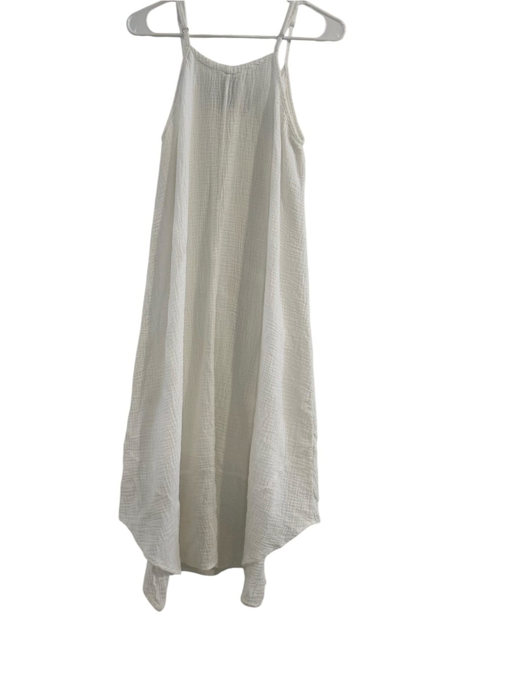 Boho White Gauze Midi Dress | BOBI Los Angeles | Flowy Summer Sundress - Picture 4 of 4